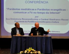 Padre Tolentino Mendonça e cardeal Gianfranco Ravasi/Foto: Arlindo Homem